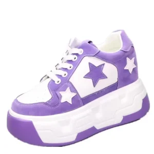 10CM Microfiber Vulcanize Skateboards Casual Autumn Spring Platform Wedge Autumn Women Comfy Hot Sell Chunky Sneakers Shoes