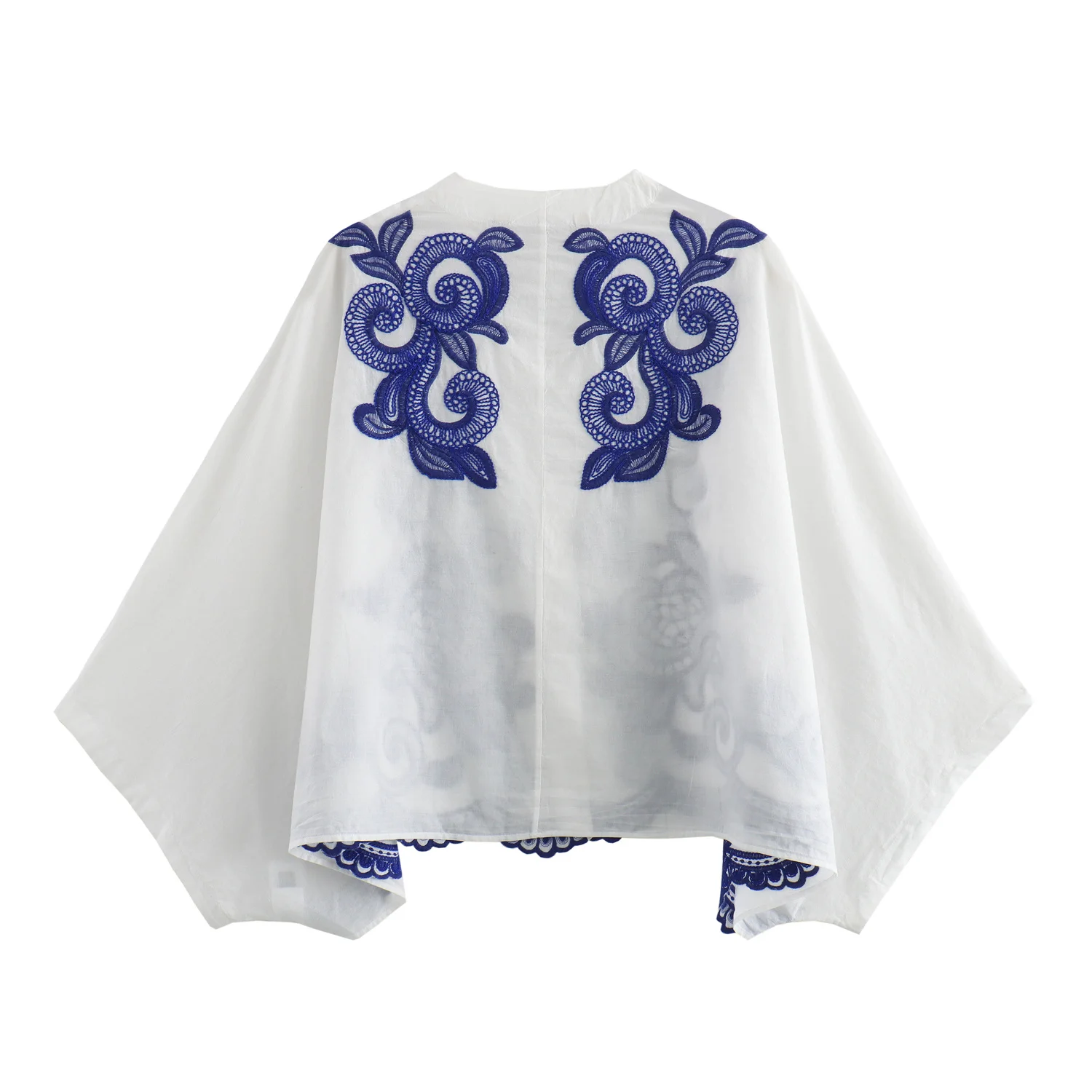 2024 Autumn New Women's Clothing European And American Style Casual Contrasting Embroidered Shirt Half Skirt Set - Image 3