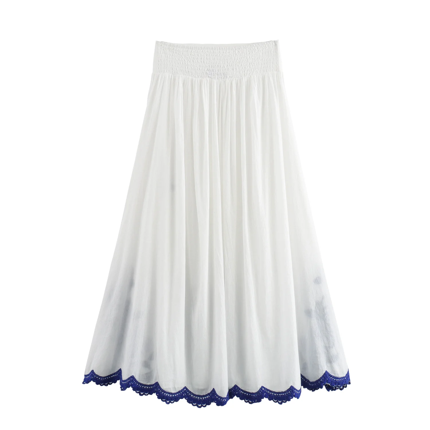 2024 Autumn New Women's Clothing European And American Style Casual Contrasting Embroidered Shirt Half Skirt Set - Image 5