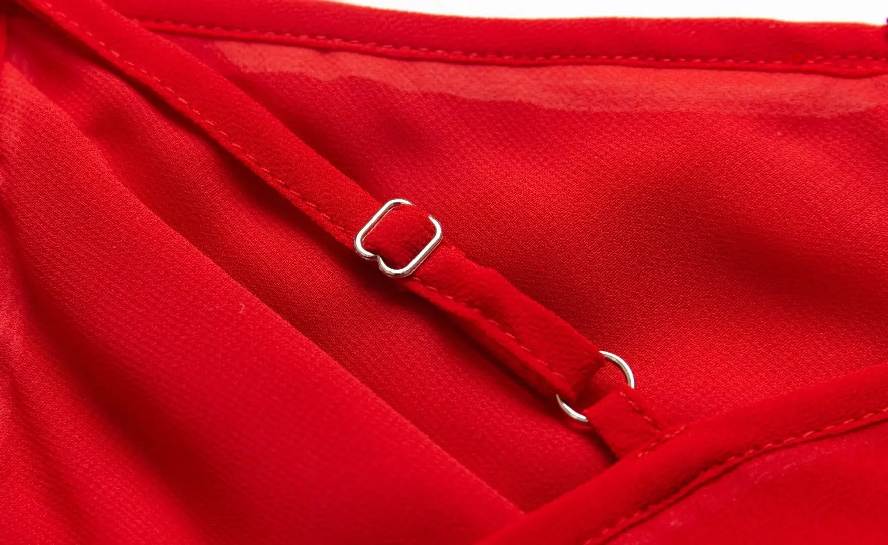 2024 Summer New Homemade Misty Elegant Gentle Sexy Style Flower V-neck Low cut Diagonal Cut Silk Dress - Image 5