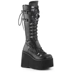 2025 New Ultra High Platform Knight Darkpunk Round Head Lace-up Motorcycle Thigh-high Boots Women's Large Size