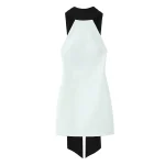 2025 Spring New Women's Clothing Simple Style Slimming Splicing Sleeveless Round Neck Short Dress