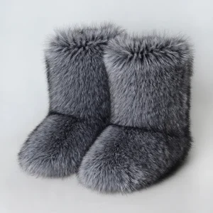 2025 Winter Imitation Raccoon Hair Fox Hair Y2k Medium Women's Winter Fur Fur Snow Boots
