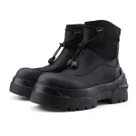 2025 Winter Velvet High-top Men's Black British Style Tooling Tide Outdoor Hiking Platform Locomotive Chelsea Boots