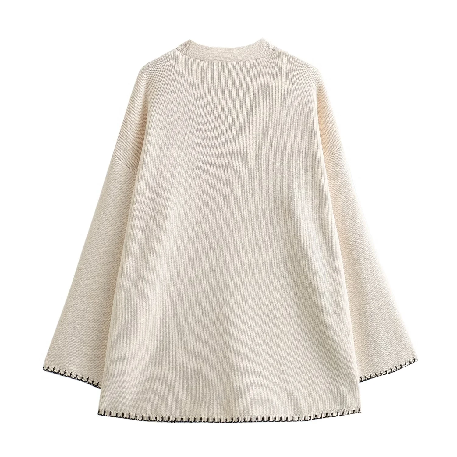 Autumn New Women's Clothing, European And American Style Fashion, Contrasting Color, Stitching Decoration, Knitted Jacket - Image 2