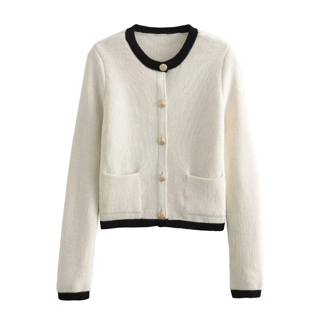 Autumn New Women's Clothing European And American Style Fashionable Casual Button Decoration Knitted Jacket - Image 2
