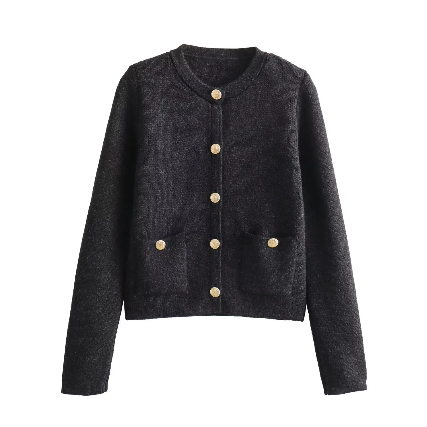 Autumn New Women's Clothing European And American Style Fashionable Casual Button Decoration Knitted Jacket - Image 4