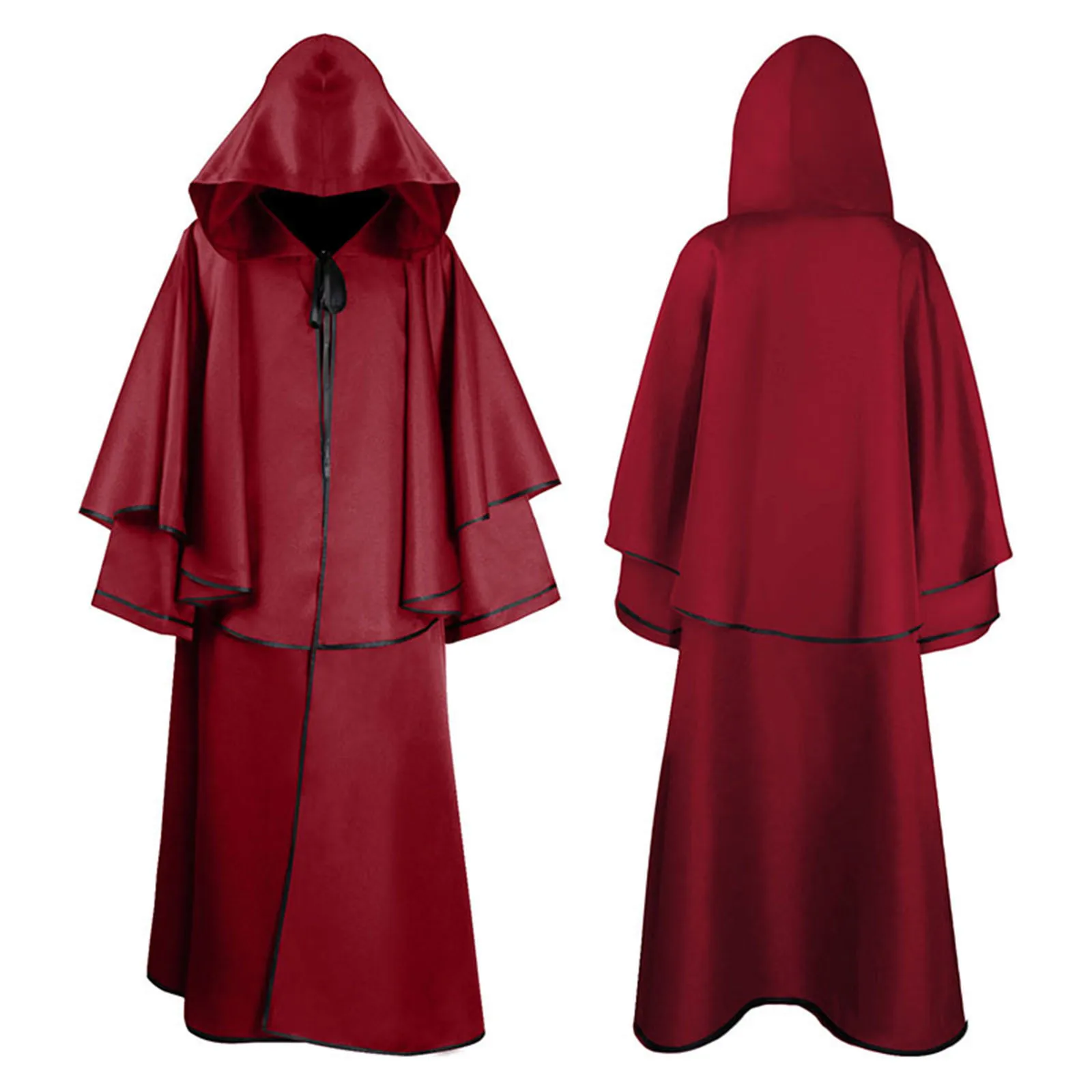 Cloak Witch Wizard Cosplay Anime Halloween Costume For Men Women Steampunk Medieval Hooded Robe Performance Clothing Stage Drama