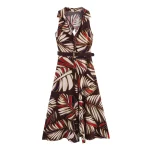 European And American Style 2025 Spring New Women's Sexy Backless Slim Fit Waist Belt Printed MIDI Dress