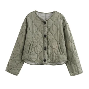 European And American Style Autumn And Winter New Women's Casual Comfortable Long Sleeved Short Loose Cotton Jacket