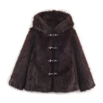 European and American style women's clothing new 2025 fashion versatile artificial fur effect short coat jacket