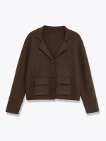 European and American women's clothing new 2025 fashion versatile solid color long sleeved single breasted slimming jacket