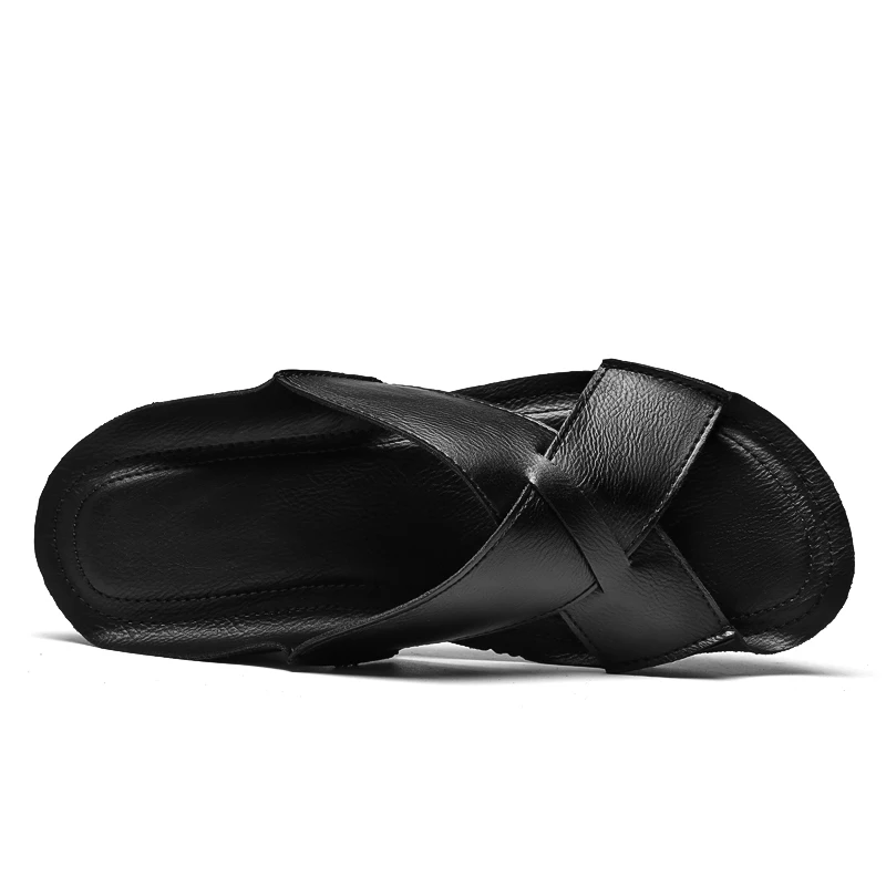 Handmade Summer New Men'S Cool Shoes With Empty Leather Breathable Non Slip Flat Bottom Simple Design Classic - Image 2