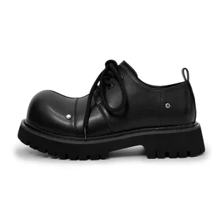 Height-increasing Men's Leather Premium British Trendy Casual Big Head Formal Wear Commuter Business Platform Derby Shoes