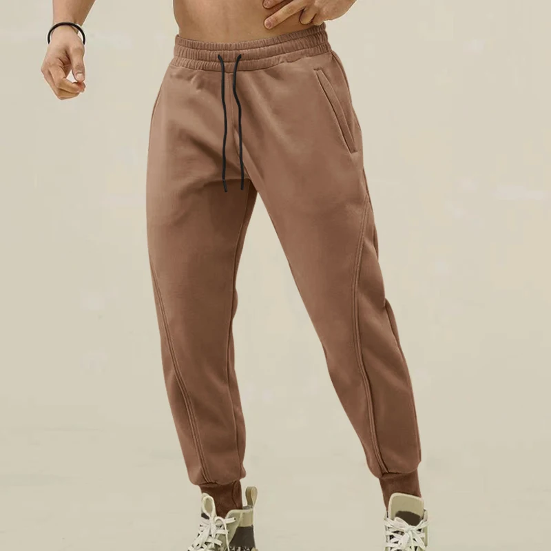 Loose Fit Mens Solid Joggers - Soft Slight Stretch Drawstring Polyester Pants for Outdoor Sports and Casual Wear - Image 3