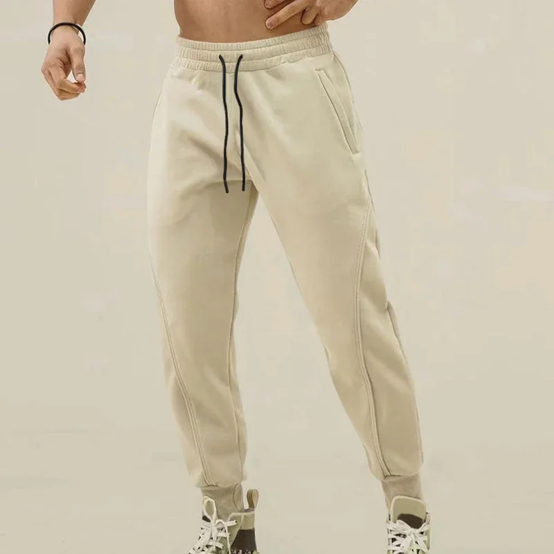 Loose Fit Mens Solid Joggers - Soft Slight Stretch Drawstring Polyester Pants for Outdoor Sports and Casual Wear - Image 4