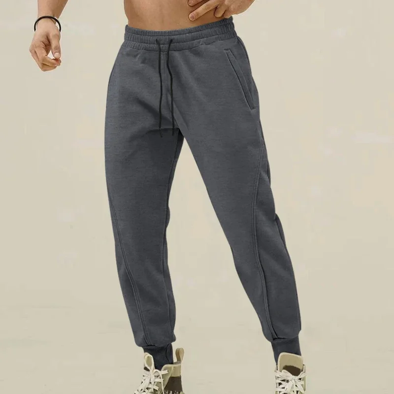 Loose Fit Mens Solid Joggers - Soft Slight Stretch Drawstring Polyester Pants for Outdoor Sports and Casual Wear - Image 6
