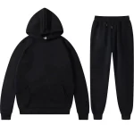 Men Women Tracksuit Hoodies Casual Solid Color Thick Pullover and Long Pant 2-piece Set Men Autumn Fleece Jogger Sports Suit Ne