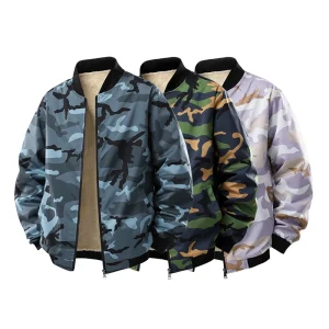 Men's Jacket Camouflage Thicken Winter Jackets for Fleece Long Sleeve Coat Handsome Baseball collar Outdoor Jacket Men's  Coats