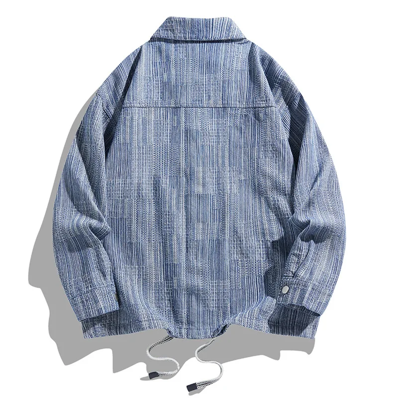 New Men's Shirt Jacket Denim Jacket Casual American Streetwear Couple's Shirt Instagram-Style Collar Korean-Style Outerwear - Image 2