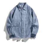 New Men's Shirt Jacket Denim Jacket Casual American Streetwear Couple's Shirt Instagram-Style Collar Korean-Style Outerwear