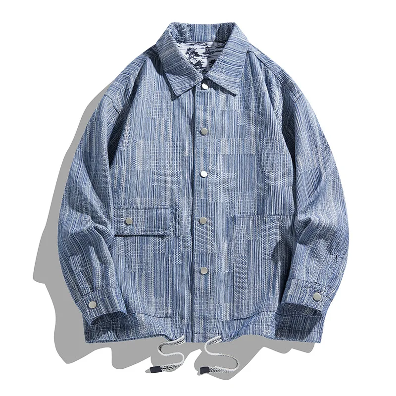 New Men's Shirt Jacket Denim Jacket Casual American Streetwear Couple's Shirt Instagram-Style Collar Korean-Style Outerwear