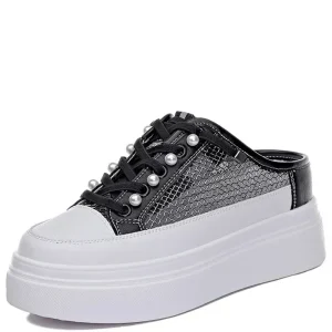 New Style Slip on Sneakers Lazy Woman Shoes Half Slippers Summer Thick-soled Baotou Sandals Fashionable Slippers for Women