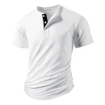 New V-neck T-shirt Men's Summer Ice Silk Sports Top Men's Short Sleeved Polo Shirt Solid Color Lightweight Street Wear