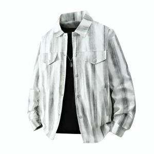 New Winter Coat Men's Jacket Trendy Loose-Fit Casual Hong Kong Style Rugged Shirt Collar Jacket Oversized Men's Clothes