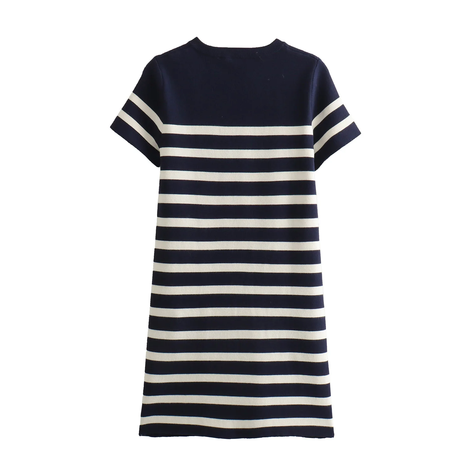 New Women's Clothing European And American Style Fashionable Temperament Commuting Slim Fit Striped Knitted Short Dress - Image 2