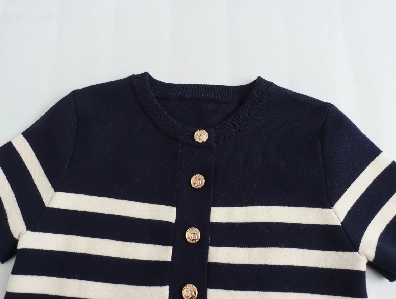 New Women's Clothing European And American Style Fashionable Temperament Commuting Slim Fit Striped Knitted Short Dress - Image 3