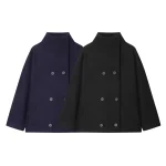 New autumn and winter women's commuting long sleeved loose and versatile design with double breasted short jacket