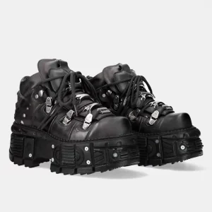 Punk Heavy Metal Leather Female 2025 Gothic Dark Lace Up Muffin Hipster Rivet Motorcycle Platform Shoes Women