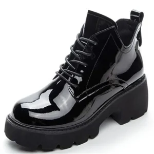 Thick Heel Genuine Leather Women's Short Boots British Style Women's Marton Boots Versatile Casual Fashion Trendy Boots Shoes