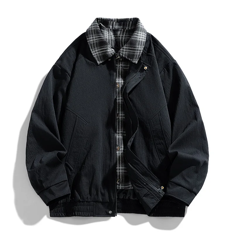 Winter Men's Jacket Trendy Durable Windproof motorcycle jacket Versatile Vintage Style Collar Men's Coat - Image 3