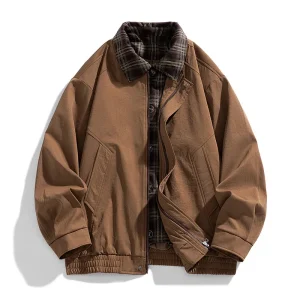 Winter Men's Jacket Trendy Durable Windproof motorcycle jacket Versatile Vintage Style Collar   Men's Coat