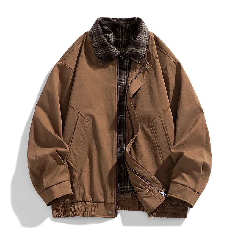 Winter Men's Jacket Trendy Durable Windproof motorcycle jacket Versatile Vintage Style Collar Men's Coat