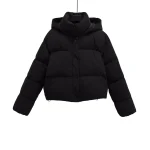 Winter new women's standing collar hooded bread jacket short cotton jacket short jacket cotton jacket