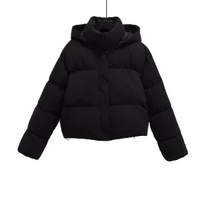 Winter new women's standing collar hooded bread jacket short cotton jacket short jacket cotton jacket