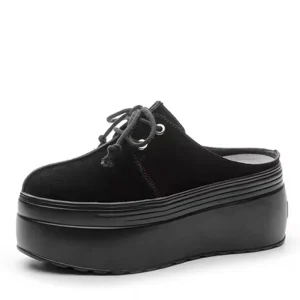 Women High Platform Slippers 8CM Wedges Shoes Woman Outside Genuine Leather Casual Chunky Sneakers Summer Breathable Slippers