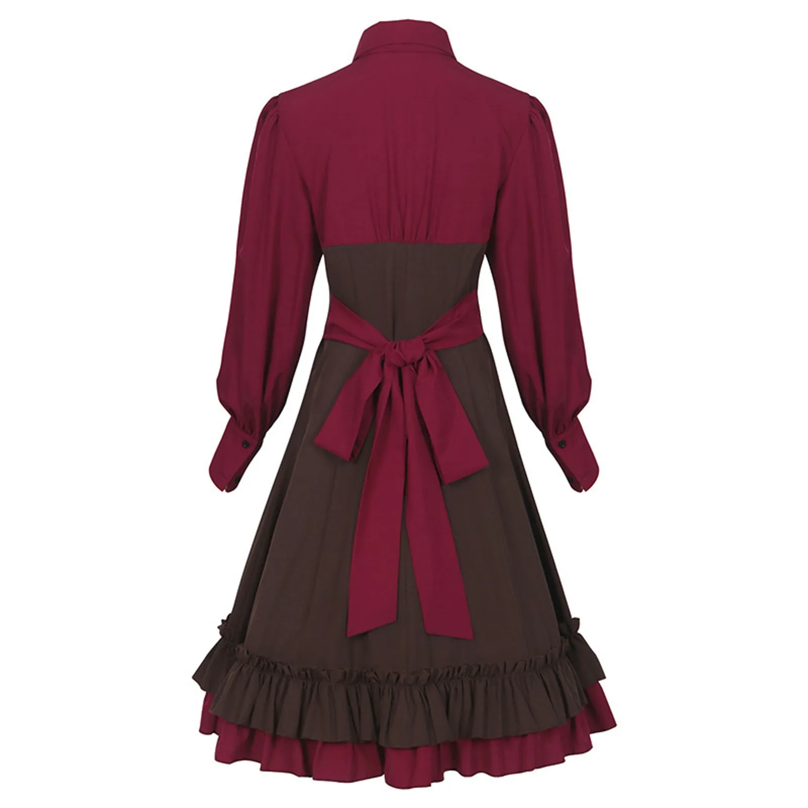 Women Vintage Medieval Court Dress Elegant Red Ruffle Long Sleeve Palace Lolita Dress Gothic Sweet Cute Cosplay Princess Dress - Image 2