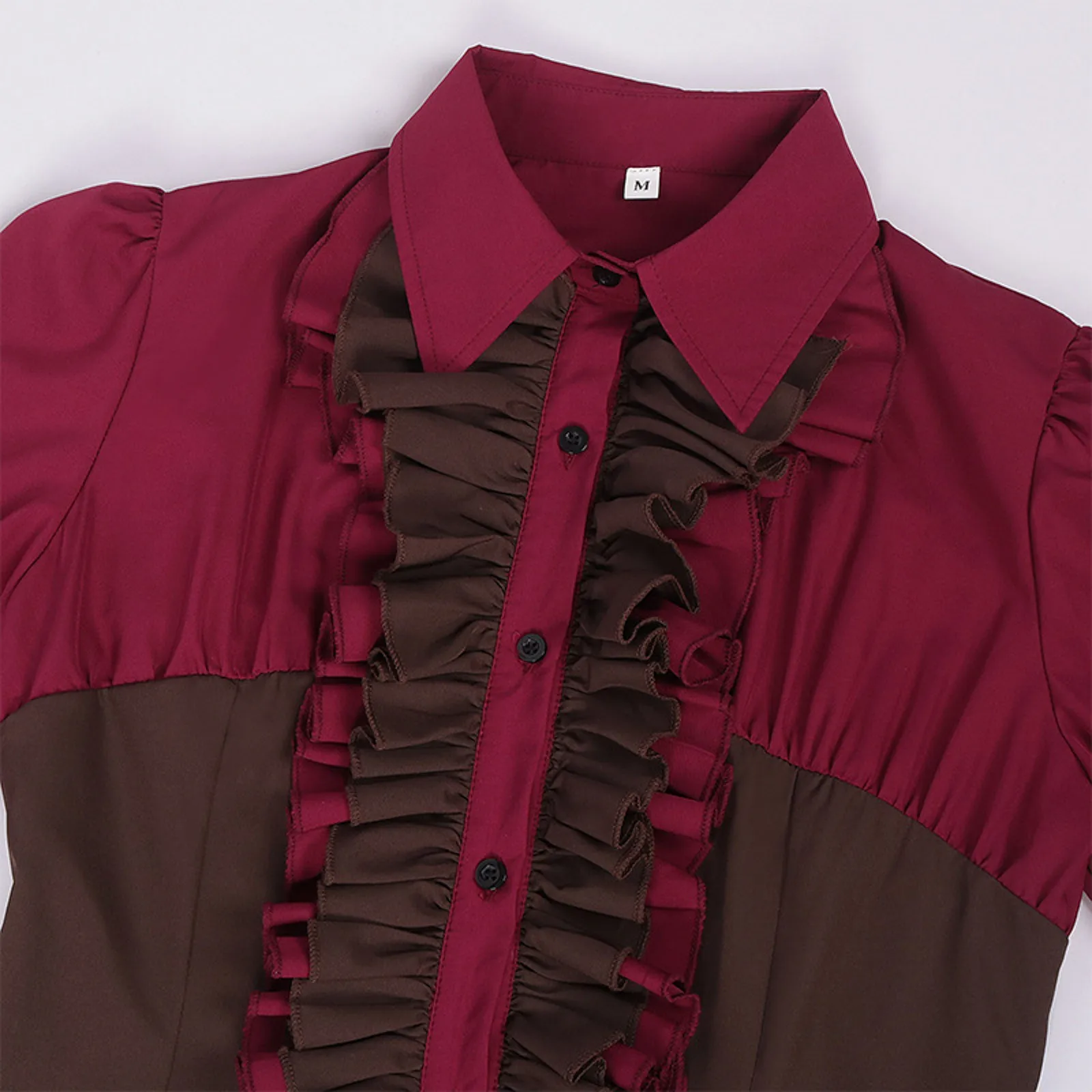 Women Vintage Medieval Court Dress Elegant Red Ruffle Long Sleeve Palace Lolita Dress Gothic Sweet Cute Cosplay Princess Dress - Image 3