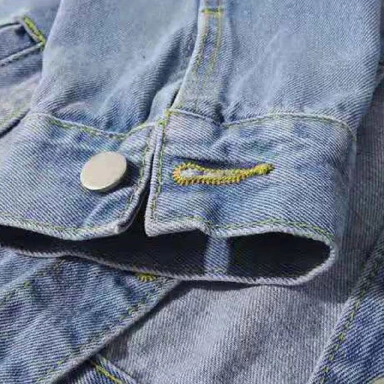 Women's Short Denim Jackets American Retro Button Lapel Collar Solid Color Jean Shirts Coat With Pockets Fall Spring Outwears - Image 4