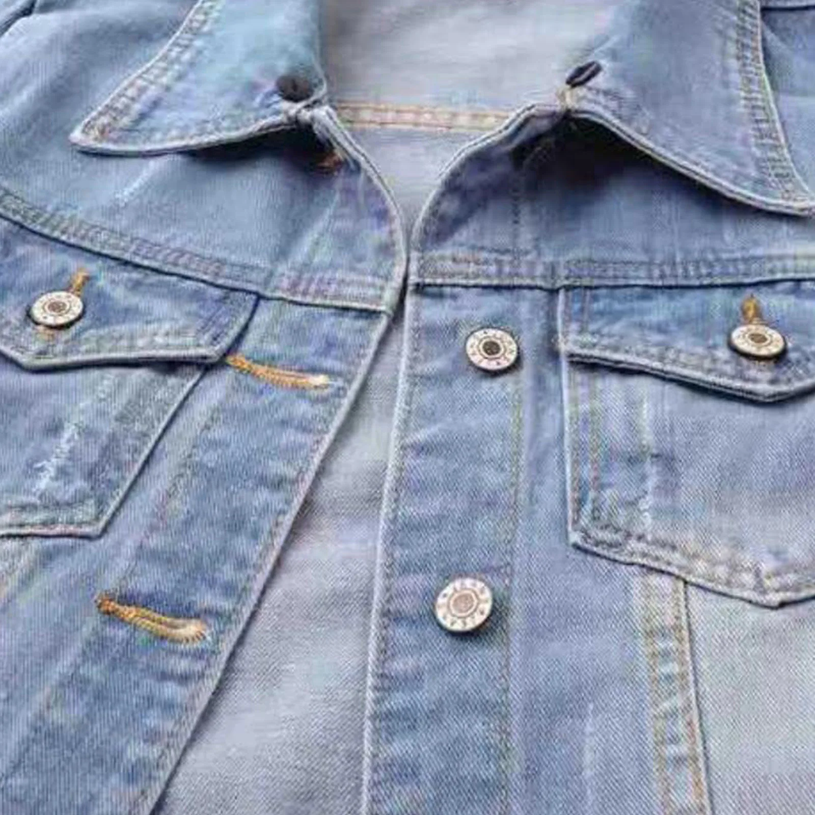Women's Short Denim Jackets American Retro Button Lapel Collar Solid Color Jean Shirts Coat With Pockets Fall Spring Outwears - Image 5