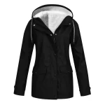 Women's Thick Plush Coats Autumn Winter Outdoor Warm Cotton Zipper Long Sleeve Jackets Solid Plus Size Anoraks Zipper Sweatshirt